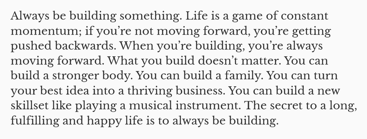 The secret to a long fulfilling life is...