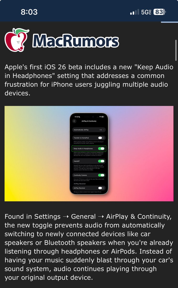 Hard to state how excited I am about this bug fix thats plagued me for years! Thanks <a href="/MacRumors/">MacRumors.com</a> !