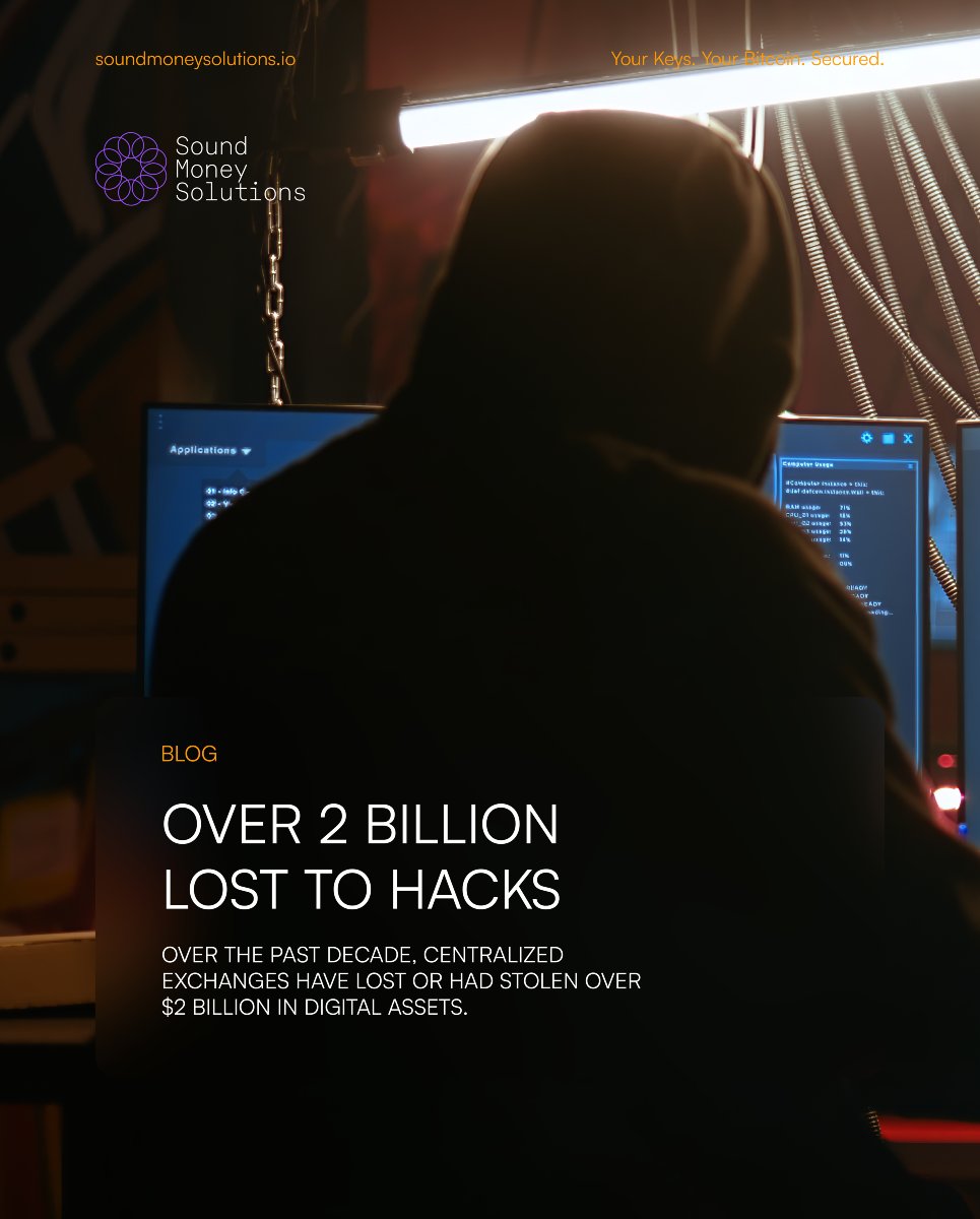 From Mt. Gox’s collapse in 2014 to Celsius freezing withdrawals in 2022 and the ByBit hack, the message is clear: if you don’t control your private keys, you don’t truly control your Bitcoin 🔒

Read more on our blog at soundmoneysolutions.io/over-2-billion…