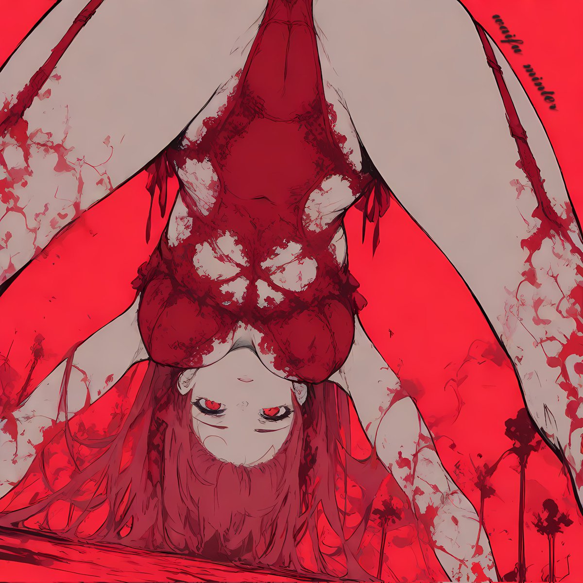 waifuminter's tweet photo. Peekaboo Waifu 
Red, green, purple and rainbow 
#AIart https://t.co/fFo9sFU51h