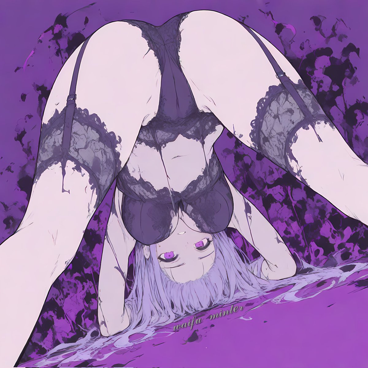 waifuminter's tweet photo. Peekaboo Waifu 
Red, green, purple and rainbow 
#AIart https://t.co/fFo9sFU51h