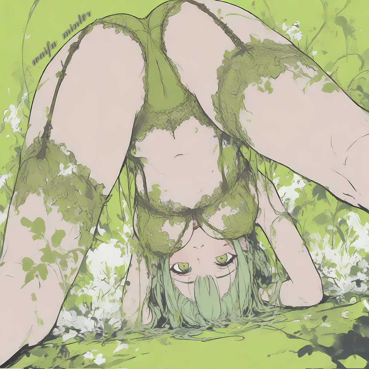 waifuminter's tweet photo. Peekaboo Waifu 
Red, green, purple and rainbow 
#AIart https://t.co/fFo9sFU51h