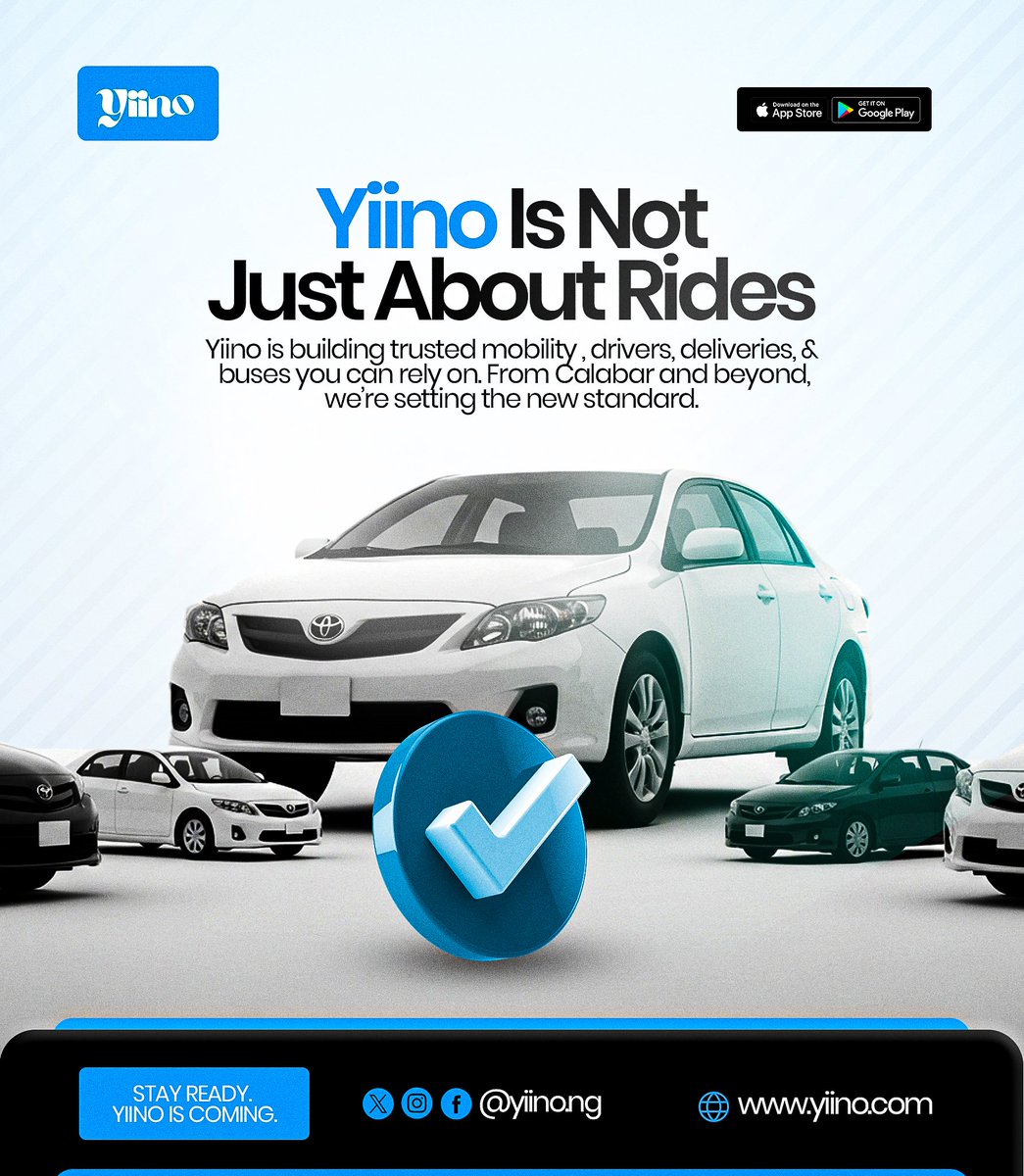 yiinoride's tweet photo. Rides that show up. Deliveries that don’t lie. Buses you can trust. Drivers who respect you. We’re building for Calabar and beyond.

#YiinoEcosystem #NextGenLogistics #YiinoIsComing #YiinoCalabar #YiinoUyo #YiinoPH #RideWithYiino 

BBNaija Raye Uyo Davido Chioma Ibom https://t.co/2Zhv4AHQyX