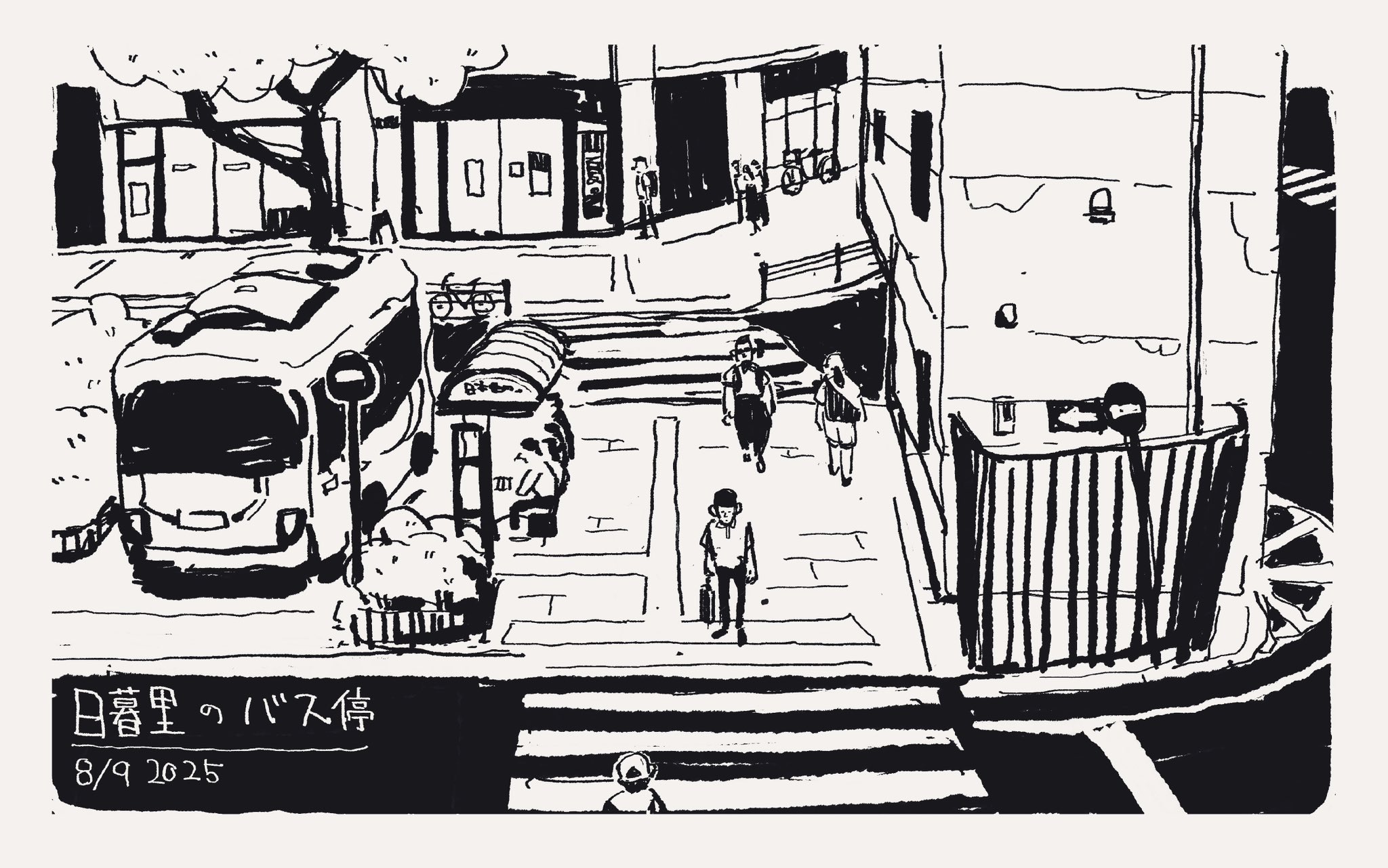 BUSSTOPS - バス停デザイン Background illustrations of a 