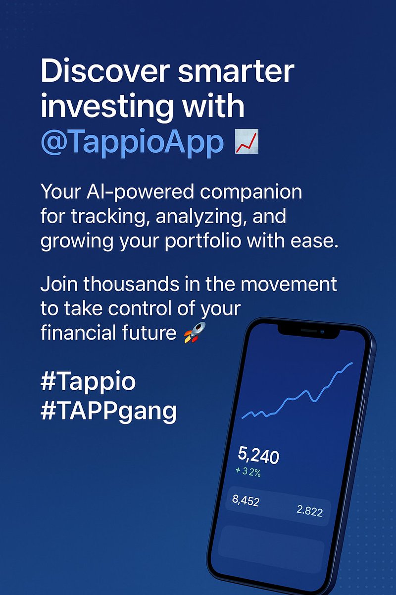 OGvisualonchain's tweet image. Discover smarter investing with @TappioApp 📈
Your AI-powered companion for tracking, analyzing, and growing your portfolio with ease.
Join thousands in the movement to take control of your financial future 🚀

#Tappio #TAPPgang