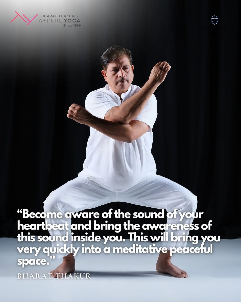 BharathakurYoga's tweet photo. Close your eyes and listen.
Beneath thoughts and noise, your heart speaks in rhythm-a constant reminder that you are alive and present.
In Dr. Bharat Thakur's classes, we attune to this primal sound. When you become aware of your heartbeat, you touch something profound &amp; eternal. https://t.co/qtkV8Pnjwz
