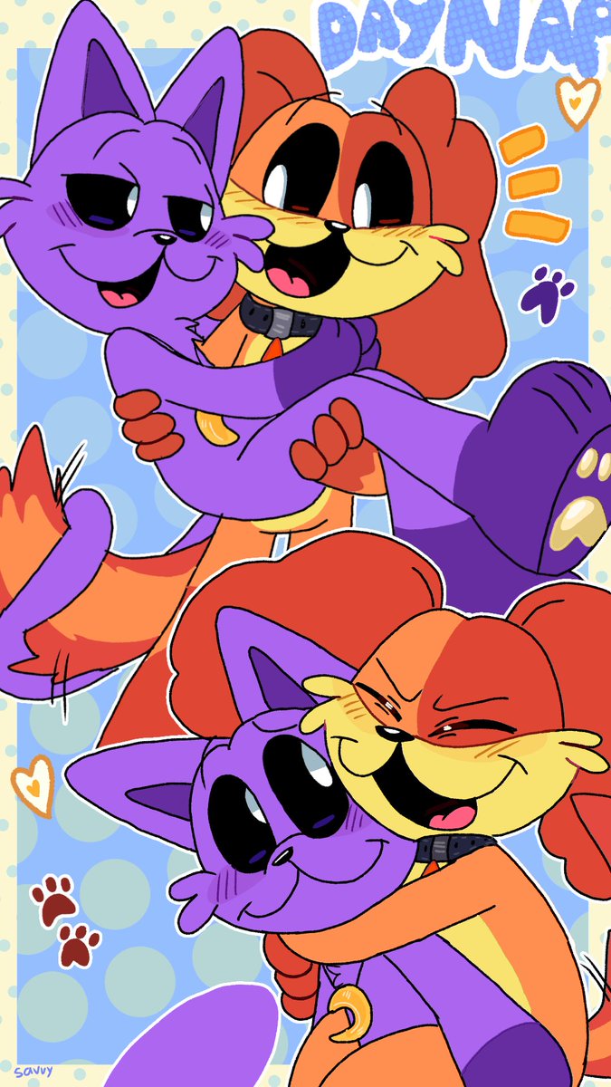 Daynap is best! 🧡💜🐾}}
Thank you all so much for 2k 
followers! 🥺💖 It makes me happy!! 
#daynap #PoppyPlaytime #SmilingCritters #dogday #catnap