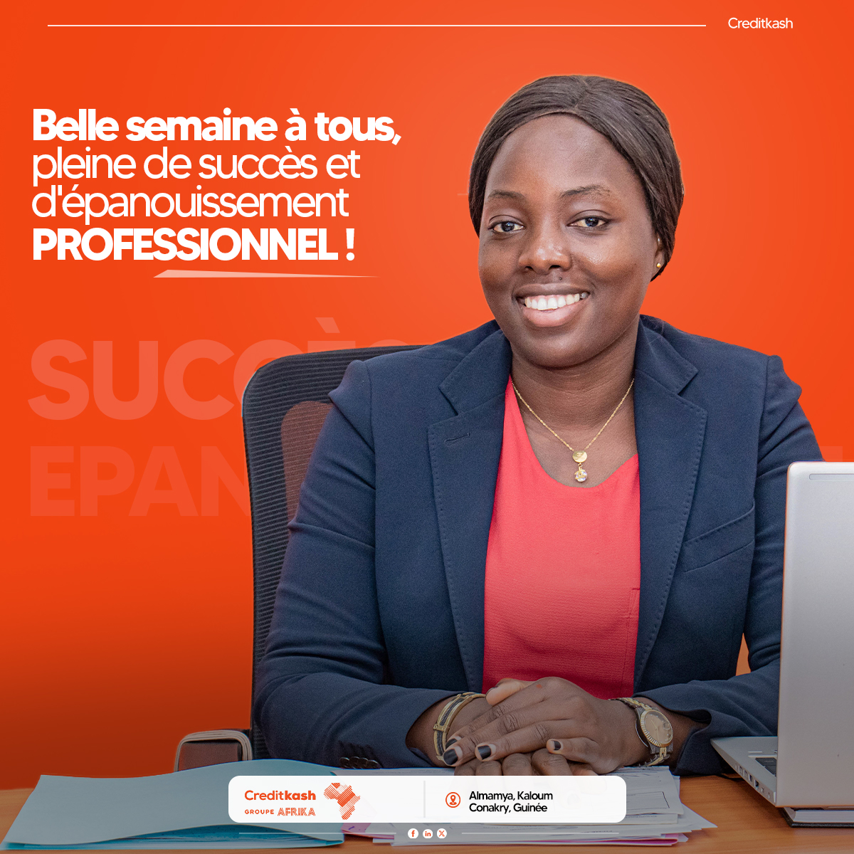 KashCredit's tweet photo. Pour cette semaine, nous vous souhaitons succès et épanouissement dans tous vos projets.

Passez une belle semaine !

#Creditkash #microfinance #ck #monday https://t.co/pkRoJk9YF9
