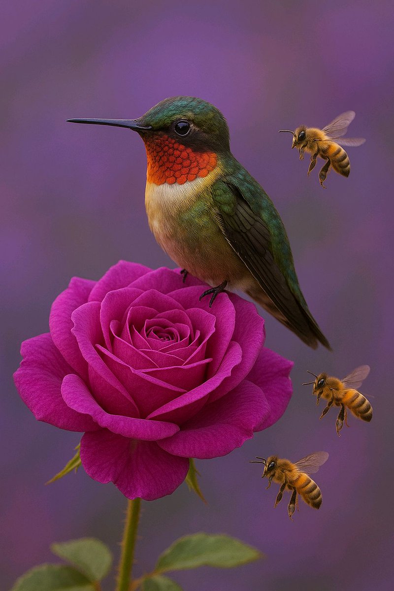 SkylerF1798's tweet image. Nature thrives in harmony 🌿. Imagine AI supporting these essential pollinators to protect ecosystems and enhance biodiversity. How do you envision technology aiding nature? #AIforNature #Pollinators #Biodiversity #Sustainability #Birds #Nature #AI