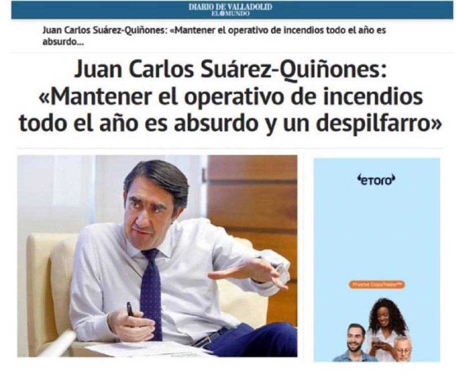 CiudadanoMaltes's tweet photo. Aquí el consejero que no puede comer a gusto mientras se queman “las médulas” y #CastillayLeón arde por los cuatro costados… https://t.co/8d3k85wwGE