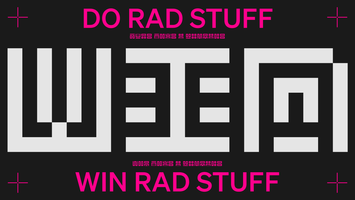 nomorelabs's tweet photo. We received some awesome submissions already for our Week of Typography event. 
You have until this Thursday to create something with our BlockScript fonts for a chance to win a free YONDER mint spot.
See, quoted post for details.

Do rad stuff - win rad stuff!
Godspeed, Comrades 🫡