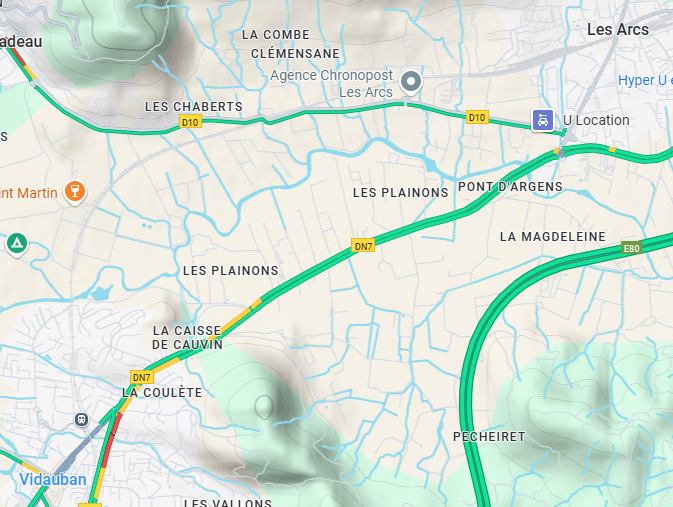 L'accident sur la RDN7 est terminé entre Vidauban et Les Arcs, la circulation est rétablie dans les deux sens