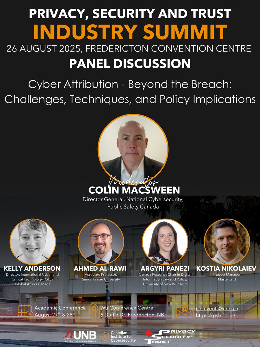 cic_unb's tweet photo. 🔍Cyber Attribution: Beyond the Breach
Join us on August 26 at #PST2025 for a panel discussion that bridges the worlds of technology, academia, & policy.
🔗https://t.co/fEH07nSKyL
#CyberAttribution #CyberSecurity #DigitalPolicy #AIForensics #CriticalInfrastructure #TechPolicy https://t.co/9dzoP2YG64