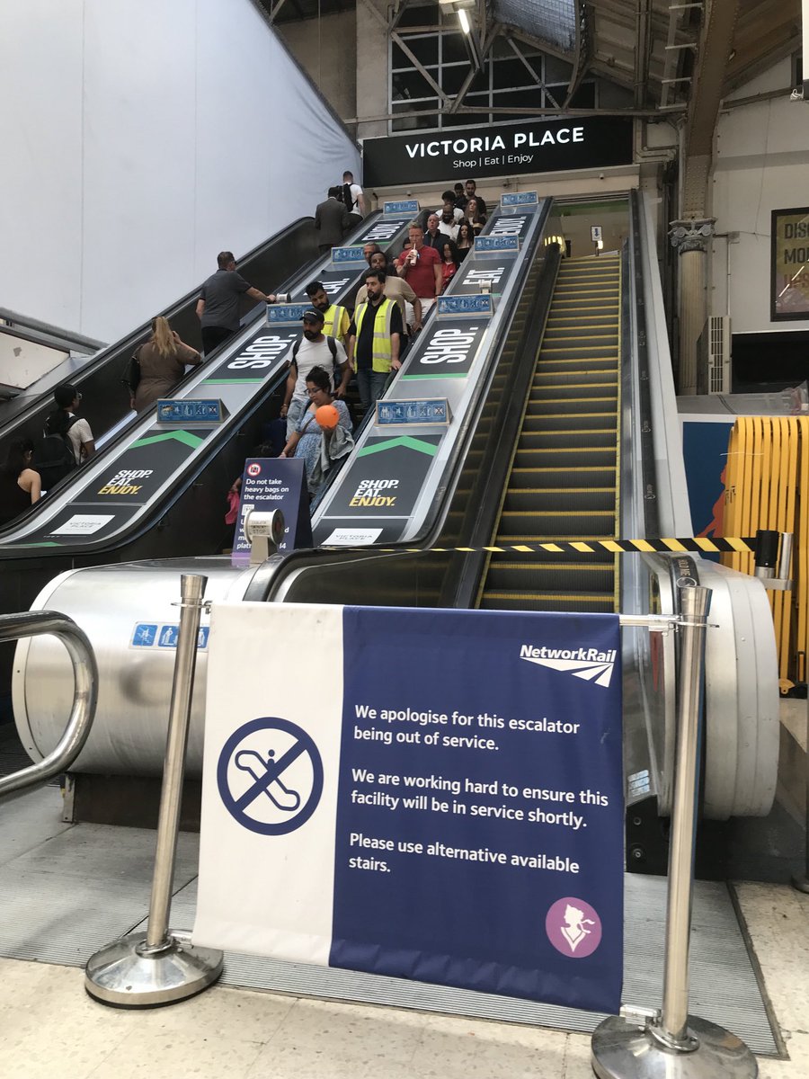 Andrew Baker (@ccandrewbaker) on Twitter photo <a href="/NetworkRailVIC/">London Victoria</a> bollocks. One or the other of these two escalators has been broken for months every year for the past five years, leaving passengers - often elderly and/or with children and heavy baggage on a staircase. Meanwhile you spend millions on new ticket gates <a href="/NetworkRailVIC/">London Victoria</a> bollocks. One or the other of these two escalators has been broken for months every year for the past five years, leaving passengers - often elderly and/or with children and heavy baggage on a staircase. Meanwhile you spend millions on new ticket gates