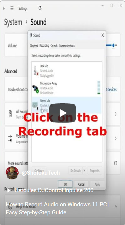 ShotokuTech's tweet photo. Learn how to record audio from your Windows 11 PC in this quick guide! If your audio recording software only captures microphone input, we’ve got you covered. https://t.co/oklLYAEGP9
#Windows11 #AudioRecording #StereoMix #AudioProduction https://t.co/RG0xQvcRUy