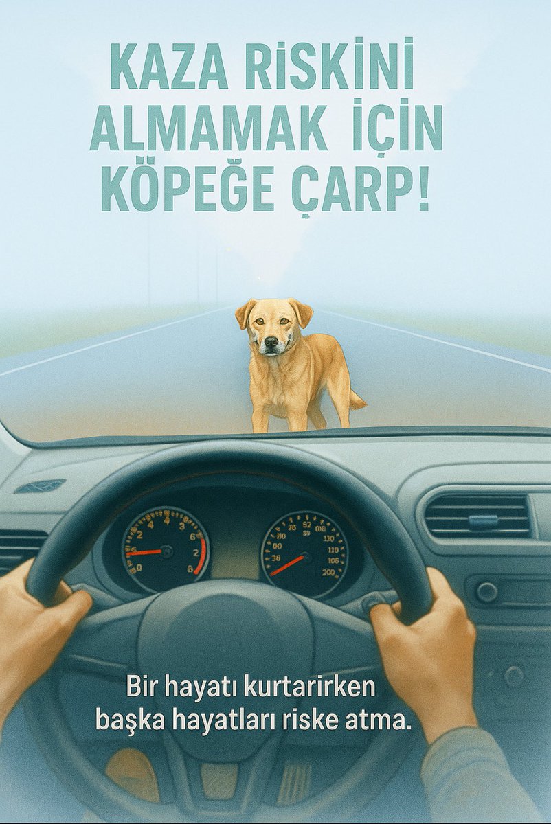 Yolda karşınıza başıboş köpek çıkarsa asla direksiyonu kırmayın. Yavaşlamaya çalışın ve kurtarmayacaksa köpeğe çarpın.

Direksiyon kırılması sonucu ne yazık ki bir çok insan hayatını kaybetti.