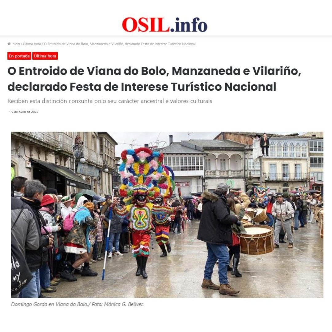 entroidomanzane's tweet photo. Nas últimas semanas, varios medios sumaron novas sobre a declaración do Entroido de Manzaneda, o @entroidovianabo e o @entroidovdconso como Festa de Interese Turístico Nacional. Velaquí van algunhas 🎭 https://t.co/GIP8QO6wIe