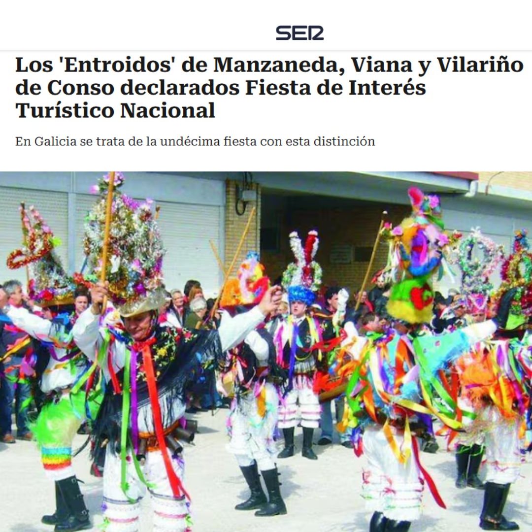 entroidomanzane's tweet photo. Nas últimas semanas, varios medios sumaron novas sobre a declaración do Entroido de Manzaneda, o @entroidovianabo e o @entroidovdconso como Festa de Interese Turístico Nacional. Velaquí van algunhas 🎭 https://t.co/GIP8QO6wIe