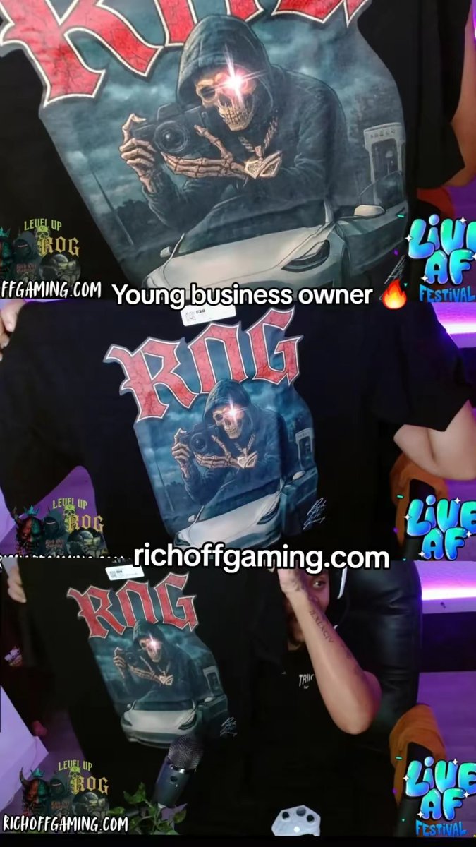 RichOffGaming's tweet photo. It's not easy being a business owner, still working fulltime, still streaming too.. but it's nothing better than seeing your hard work in the closet, ready to be worn and ready for the world to see.. #ROG #TheRichWay
Shop | https://t.co/7jpeZ2QZYk
Tee : Say Cheese π§ https://t.co/TIjzlz5vTm