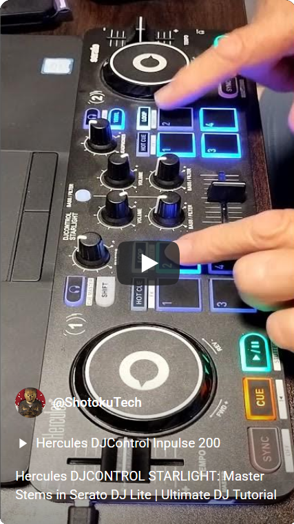 ShotokuTech's tweet photo. Unlock the power of Stems with the Hercules DJCONTROL STARLIGHT in Serato DJ Lite! In this short tutorial, we show you how to use Stems to isolate and mix song elements. https://t.co/0obYsqZ3tH
#Hercules #DJCONTROL @herculesaudio https://t.co/ozTHThavzz