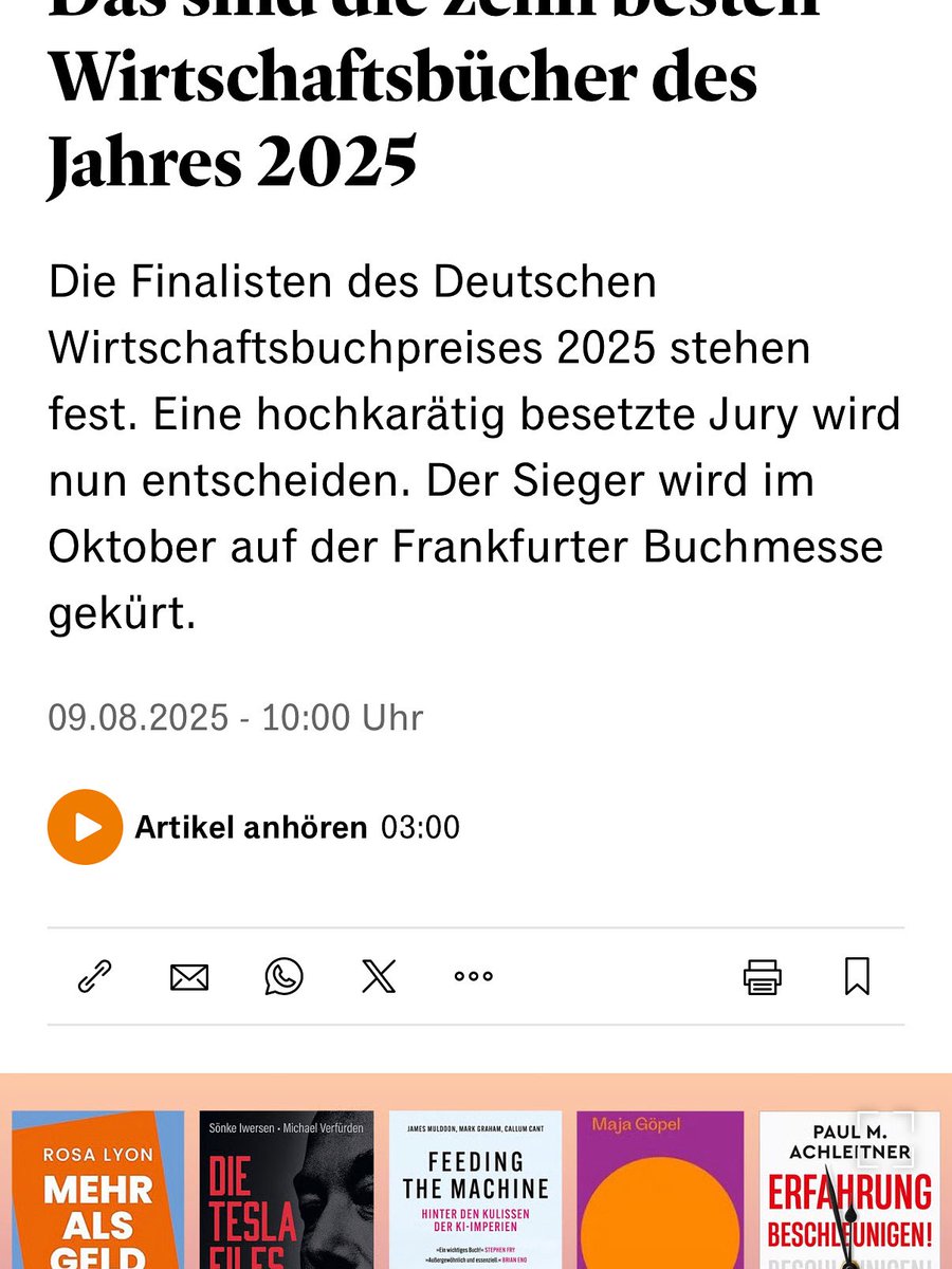 Mehr als Geld ist auf der Shortlist des Deutschen Wirtschaftsbuchpreises!