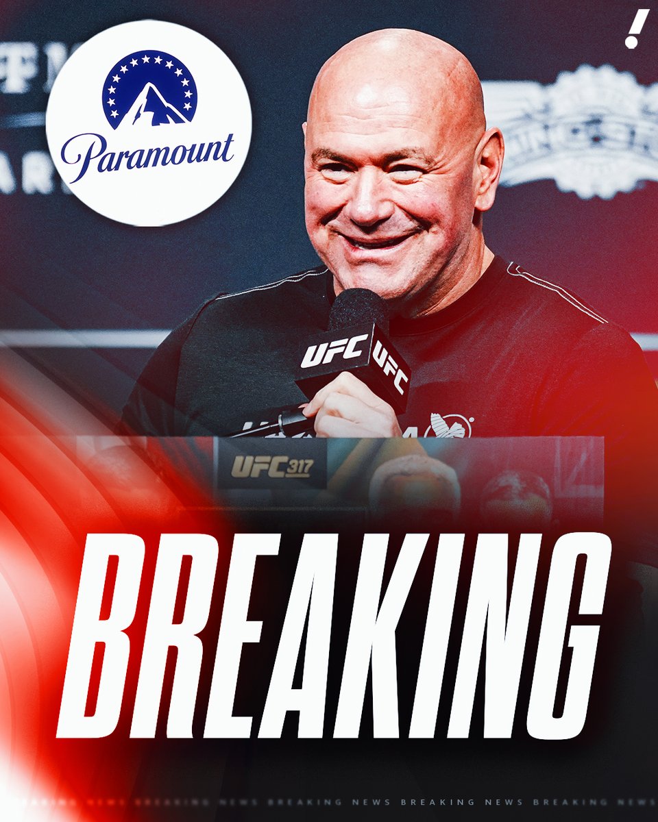 BREAKING: UFC has agreed to a 7-year, $7.7 billion exclusive US media rights deal with Paramount.

Beginning in 2026, all UFC events will stream on Paramount+, with select events also airing on CBS.