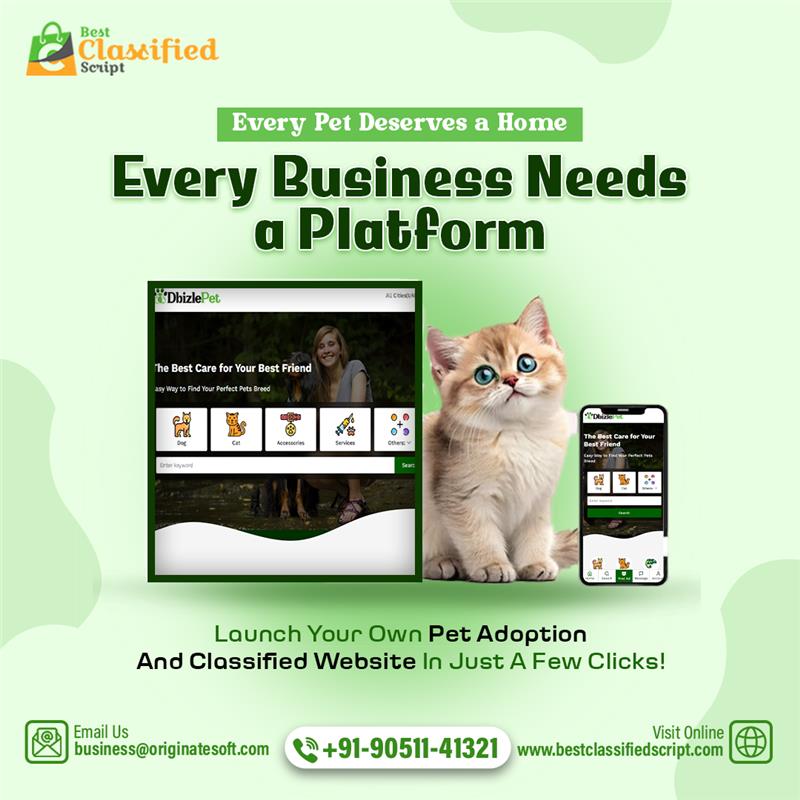 buyclassified's tweet image. 🐾 Every pet deserves a home, and every business deserves a platform!
Launch your #PetAdoption & #ClassifiedWebsite in just a few clicks with #BestClassifiedScript. 🚀
Fully customizable, easy to manage, and built to grow your business.
bestclassifiedscript.com/pet-classified…