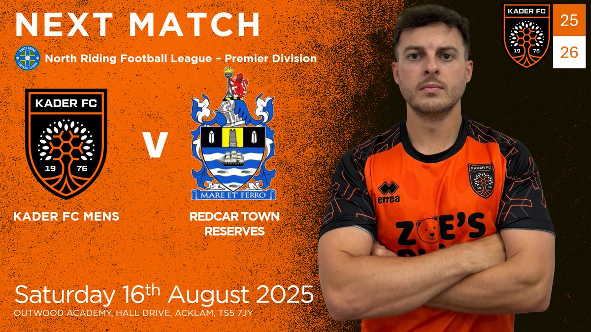 Kader FC Mens First Team (@kadermens) on Twitter photo After a false start last weekend we hope to get our Season underway this time with a home fixture against <a href="/RedcarTownRes/">Redcar Town Reserves FC</a> - 14:00 KO. After a false start last weekend we hope to get our Season underway this time with a home fixture against <a href="/RedcarTownRes/">Redcar Town Reserves FC</a> - 14:00 KO.