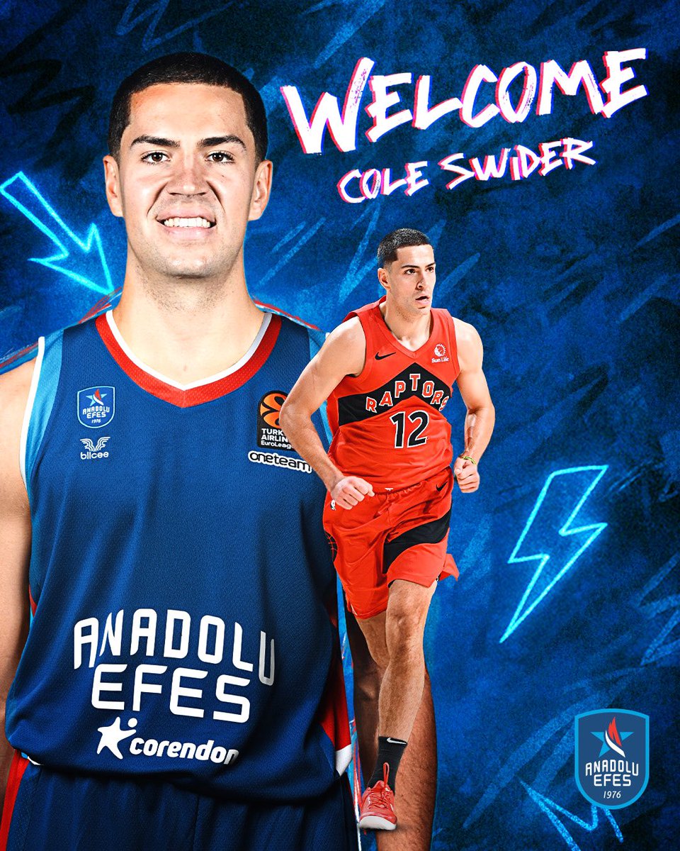 ✅ Anadolu Efes, Amerikalı oyuncu Cole Swider ile 1 yıllık sözleşme imzalandığını açıkladı.