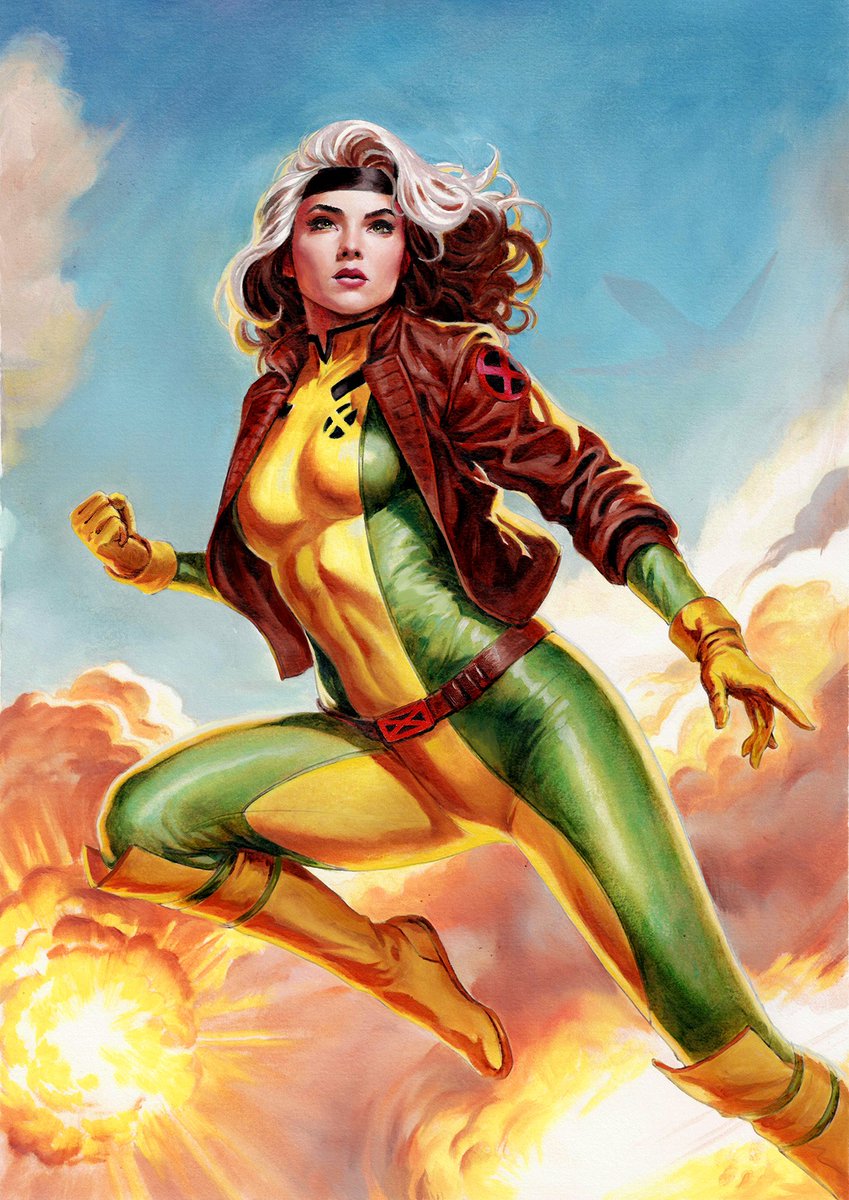 Finished my Rogue painting! 🎨 Sidelined her for other projects, but really happy to wrap this X-Men Queen! 🖌️ What do you think? 💚 #Oilpainting #Rogue #XMen