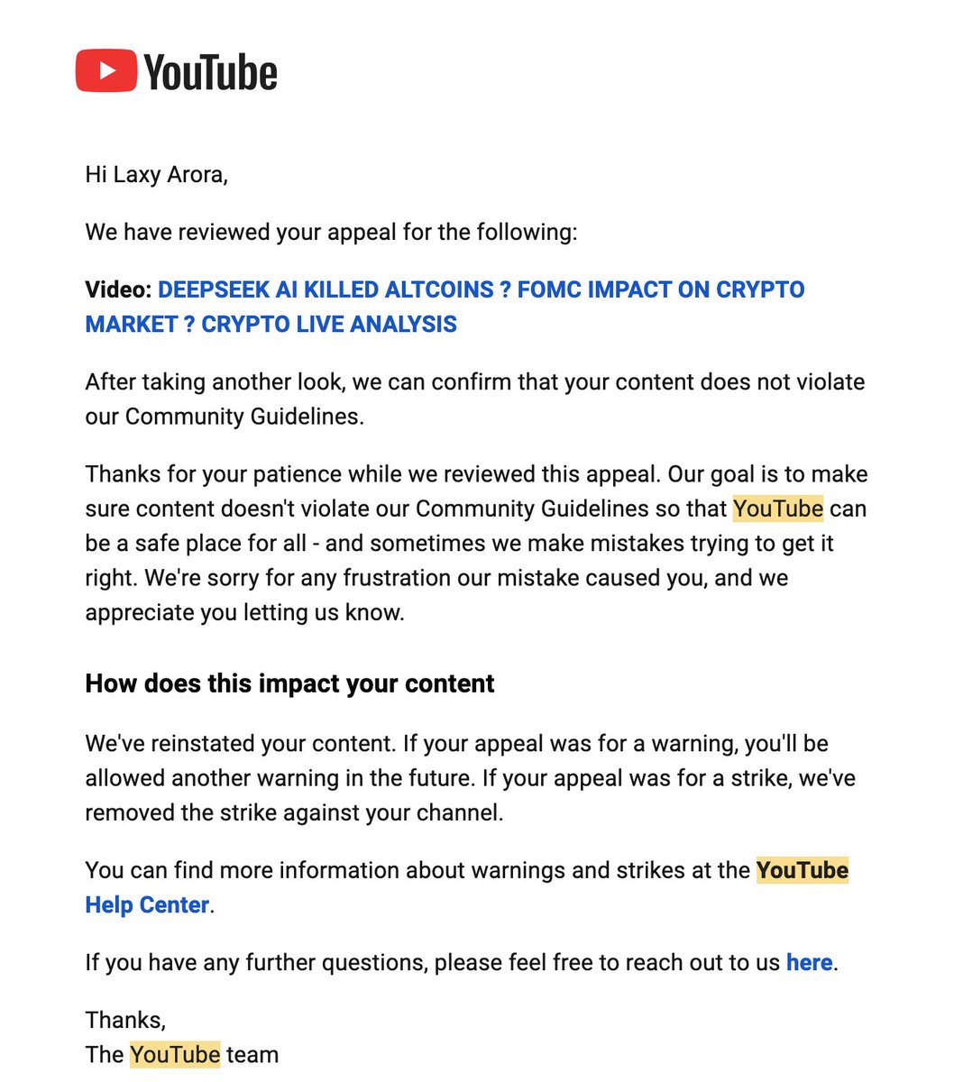 A similar video was removed earlier, but <a href="/YouTube/">YouTube</a> confirmed it did not violate any policies.