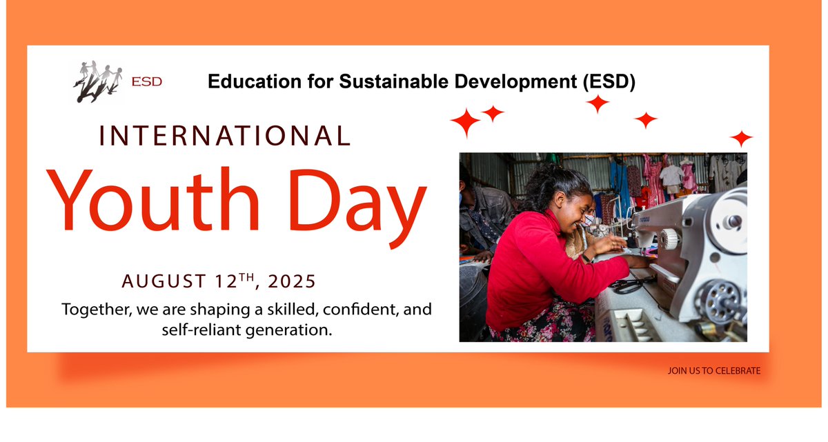 for_esd's tweet photo. 🌟 Empowering Youth, Building Futures 🌟
We have been committed to Youth Skills Development &amp; Job Creation equipping disadvantaged youth with the tools they need to succeed in today’s market.
#YouthEmpowerment #InternationalYouthDay #YoungInBusiness #FutureLeaders https://t.co/Ow2QQXtLO1