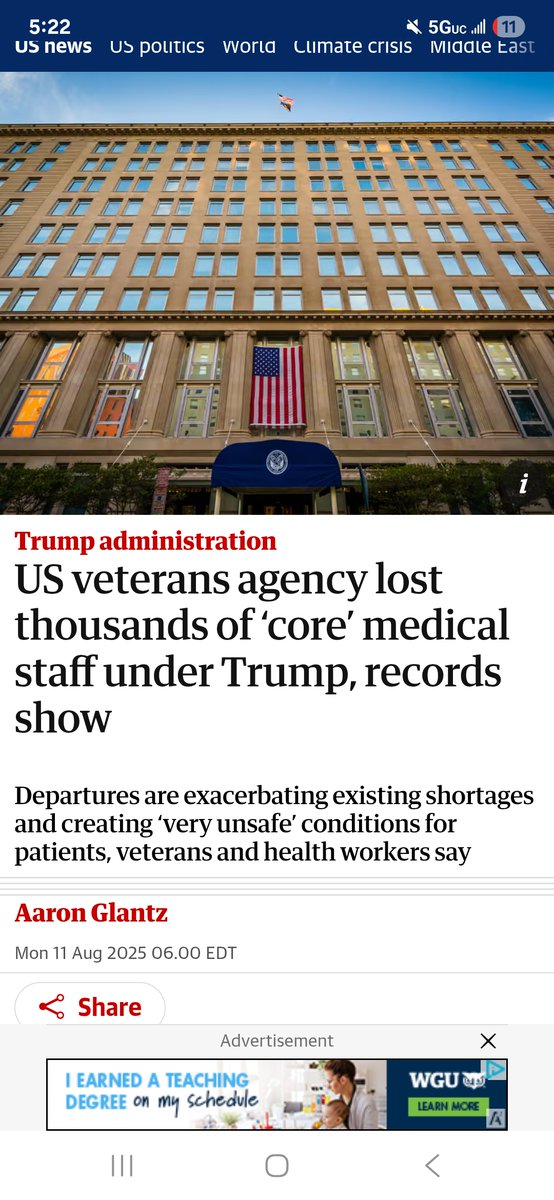 Aaron Glantz (@aaron_glantz) on Twitter photo NEW: <a href="/DeptVetAffairs/">Veterans Affairs</a> has lost thousands of healthcare professionals deemed “core” to the system’s ability to function and “without which mission-critical work cannot be completed”, agency records show.
theguardian.com/us-news/2025/a… NEW: <a href="/DeptVetAffairs/">Veterans Affairs</a> has lost thousands of healthcare professionals deemed “core” to the system’s ability to function and “without which mission-critical work cannot be completed”, agency records show.
theguardian.com/us-news/2025/a…