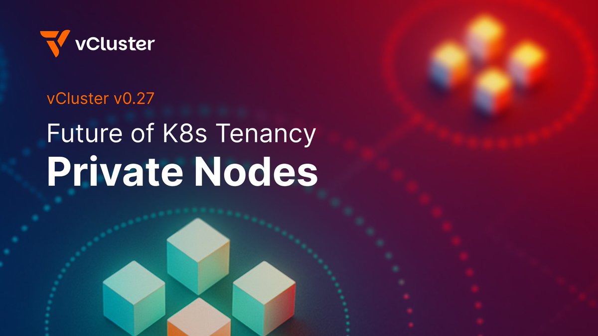 vCluster (@vcluster) on Twitter photo Tomorrow, we ship something foundational.
Shared infra gets you far, but at some point, teams hit limits: security, compliance, noisy neighbors. Tomorrow, Private Nodes arrive with full isolation at node, network & storage levels.
👉️ vcluster.com/launch Tomorrow, we ship something foundational.
Shared infra gets you far, but at some point, teams hit limits: security, compliance, noisy neighbors. Tomorrow, Private Nodes arrive with full isolation at node, network & storage levels.
👉️ vcluster.com/launch