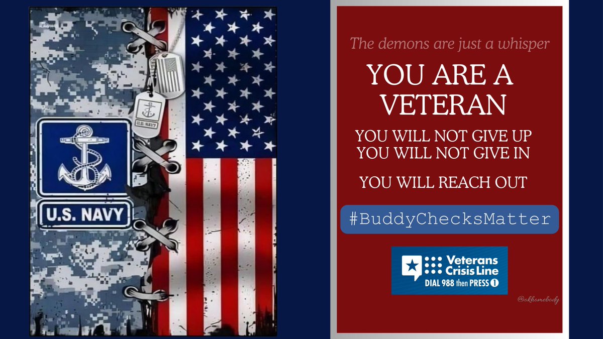 🇺🇸Monday✅VETERAN #BuddyChecks✅RH 🇺🇸
Good morning, family. Let’s start the week off on a positive note, checking in with our buddies. No one in this family fights alone, so reach out if you are struggling. YOU MATTER. I love all y’all! ❤️🤍💙
⭐️Veterans Lives Matter ⭐️End