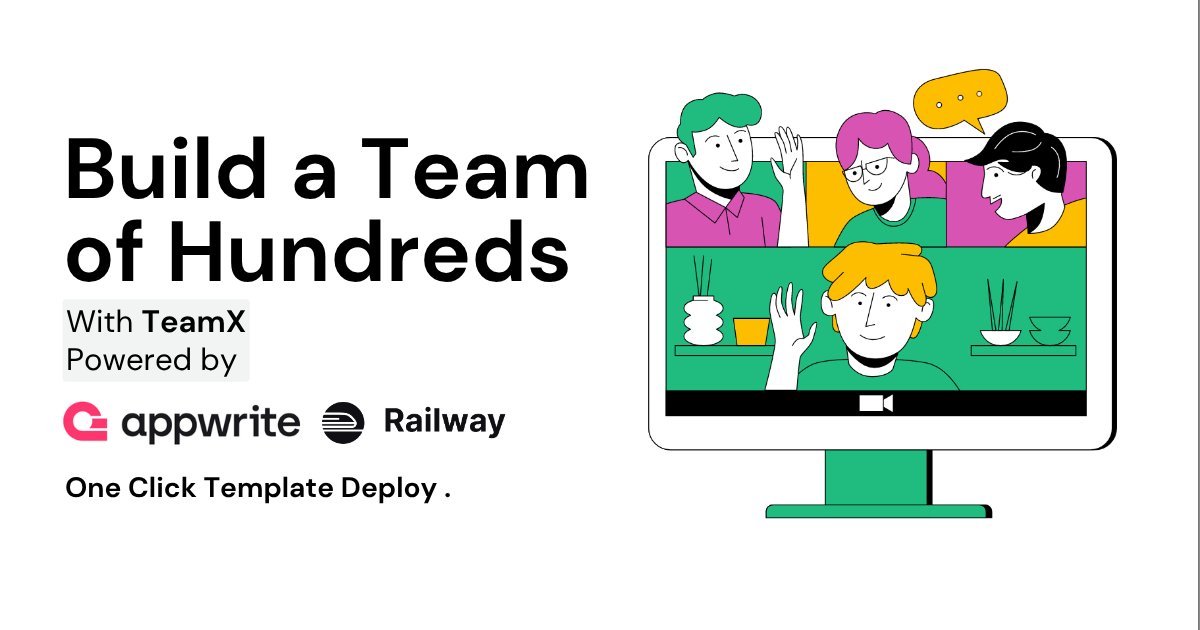 🚀Build a Team of Hundreds with <a href="/appwrite/">Appwrite</a> &amp; One Click Reusable Deploy Templates <a href="/Railway/">Railway</a> with <a href="/elevenlabsio/">ElevenLabs</a> TTS🗣️, <a href="/resend/">Resend</a> 📨and <a href="/firecrawl_dev/">Firecrawl</a> 🔥

Blog: akdeepankar.hashnode.dev/build-a-team-o…
Template: railway.com/deploy/teamx-a…