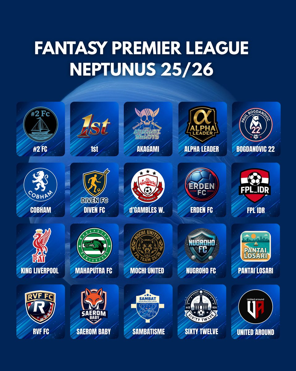 FPL Saturnus & Neptunus (@fplsaturnus) on Twitter photo WELCOME TO FPL NEPTUNUS 25/26
โข 20 MANAGER FPL NEPTUNUS SIAP BERKOMPETISI ๐ฅณ๐ฅณ
<a href="/Umaralhasni12/">Umar alhasni</a> <a href="/wjsmors/">Mors Warongan</a> <a href="/arie_goho/">Ary Nugraha</a> <a href="/1998_rasmus/">dian yoga pratama</a> <a href="/donniyaadonni/">Donny Rianda Abadi</a> <a href="/myusrihubil/">Yusri Bilfar</a> <a href="/FPL_IDR/">FPL_IDR ๐ฎ๐ฉ</a> <a href="/lifhayyy666/">lifhayyy</a> <a href="/yamin_sy0613/">Mochi United</a> <a href="/angga_vredi_N/">Angga Vredi Nugroho</a> <a href="/R_Perkasa/">Rahmat Perkasa | Penulis Konten Sepakbola</a> <a href="/SuryanaRvf/">Suryana RVF</a> <a href="/ia_harahap/">Irfan Ah ๐ฅ</a> <a href="/SambatFPL/">Sambat FPL</a> <a href="/an_triyl/">aan tri yulianto</a> WELCOME TO FPL NEPTUNUS 25/26
โข 20 MANAGER FPL NEPTUNUS SIAP BERKOMPETISI ๐ฅณ๐ฅณ
<a href="/Umaralhasni12/">Umar alhasni</a> <a href="/wjsmors/">Mors Warongan</a> <a href="/arie_goho/">Ary Nugraha</a> <a href="/1998_rasmus/">dian yoga pratama</a> <a href="/donniyaadonni/">Donny Rianda Abadi</a> <a href="/myusrihubil/">Yusri Bilfar</a> <a href="/FPL_IDR/">FPL_IDR ๐ฎ๐ฉ</a> <a href="/lifhayyy666/">lifhayyy</a> <a href="/yamin_sy0613/">Mochi United</a> <a href="/angga_vredi_N/">Angga Vredi Nugroho</a> <a href="/R_Perkasa/">Rahmat Perkasa | Penulis Konten Sepakbola</a> <a href="/SuryanaRvf/">Suryana RVF</a> <a href="/ia_harahap/">Irfan Ah ๐ฅ</a> <a href="/SambatFPL/">Sambat FPL</a> <a href="/an_triyl/">aan tri yulianto</a>