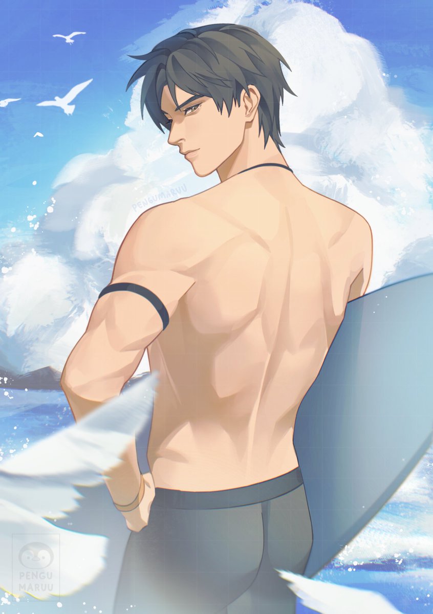 🌊🏄‍♂️
#恋与深空 #黎深 #zayne #LoveandDeepspace #fanart
