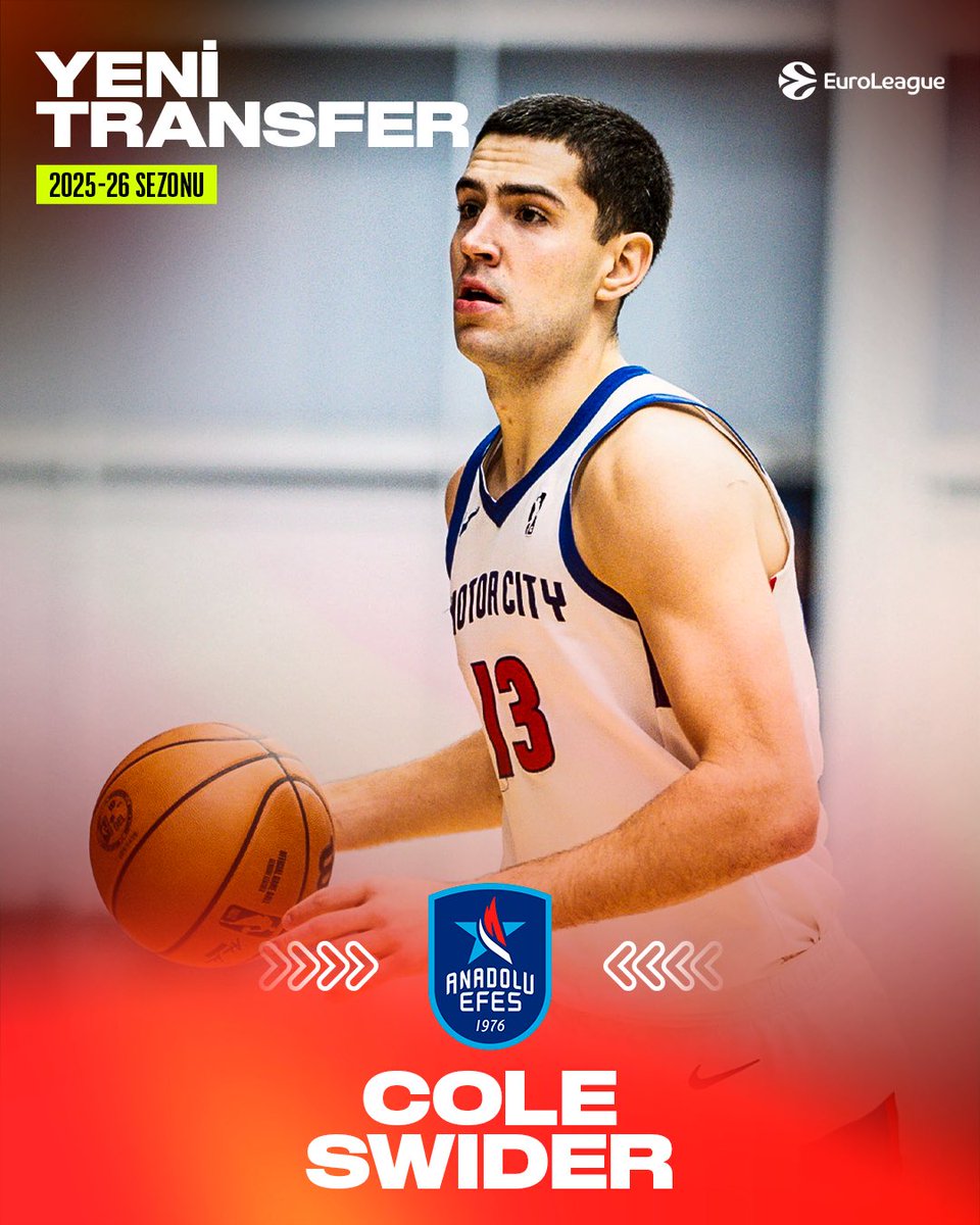 Anadolu Efes, kadrosunu Cole Swider ile güçlendirdi! 🔵⚪️

<a href="/coleswider21/">Cole Swider</a>🤝 <a href="/AnadoluEfesSK/">Anadolu Efes SK</a>