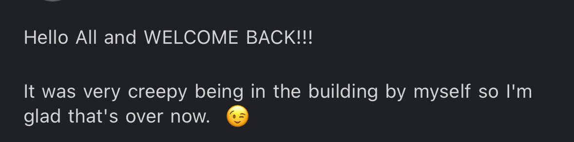 bigcrinkly's tweet photo. this back to school email from my principal is doing very little to quell the rumors that teachers and staff do indeed live inside the school building! https://t.co/El3xZUtFaR