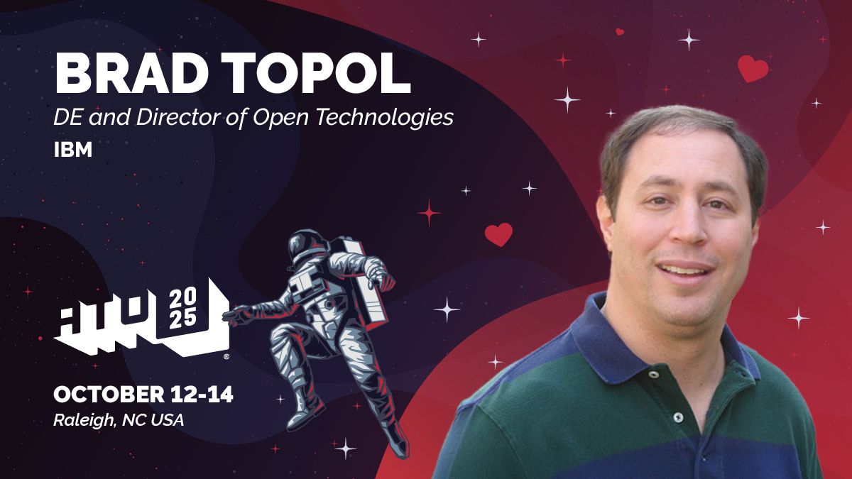AllThingsOpen's tweet photo. Brad Topol (@bradtopol), DE and Director of Open Technologies for @ibm,  joins us on stage to share insights. Don't miss their session "A Tour of Open Source Foundation Models, Evaluation Frameworks, and Ecosystems" at #AllThingsOpen! https://t.co/fsE24oPEhn https://t.co/9iFu94zlll