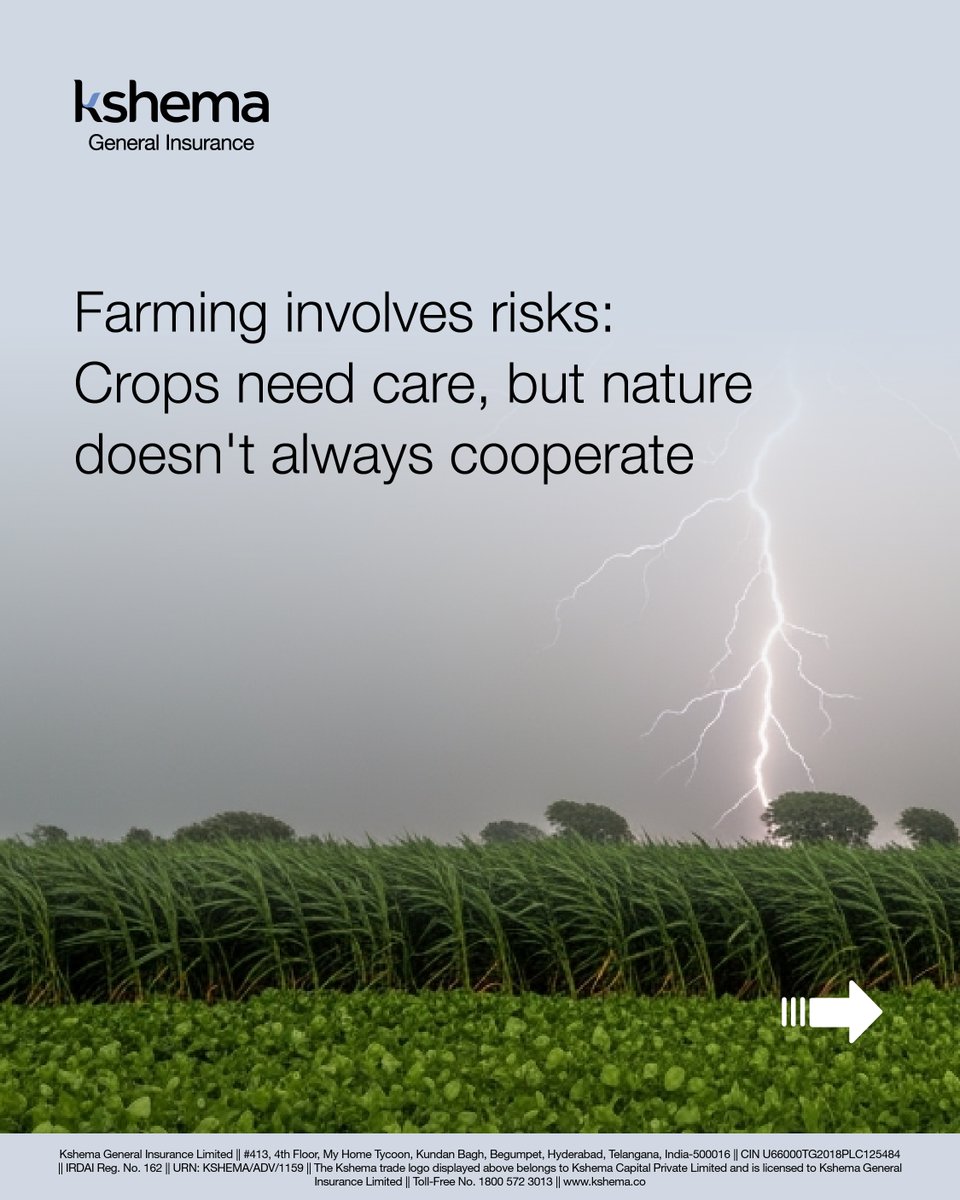 Kshema_Suraksha's tweet image. Farming involves risks—but with the right support, you can grow better.  

✅ Financial help after crop loss 
✅ Peace of mind during uncertainties  That’s the support Kshema brings

📞 Call 1800 572 3013 to know more

#kshema #kshemageneralinsurance #cropinsurance #kshemaapp