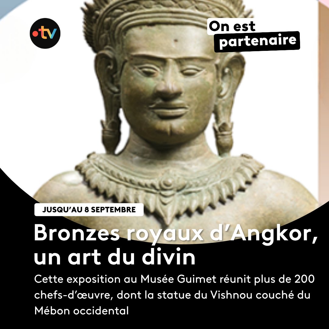 Francetele's tweet photo. 🤝 Laissons-nous transporter sur les sites incontournables du patrimoine khmer..

L’exposition “Bronzes royaux d’Angkor, un art du divin ” réunit plus de 200 œuvres dont des prêts exceptionnels du musée national du Cambodge.

🗓️ Jusqu’au 8 septembre au @MuseeGuimet à Paris https://t.co/X2iNGc5q8R