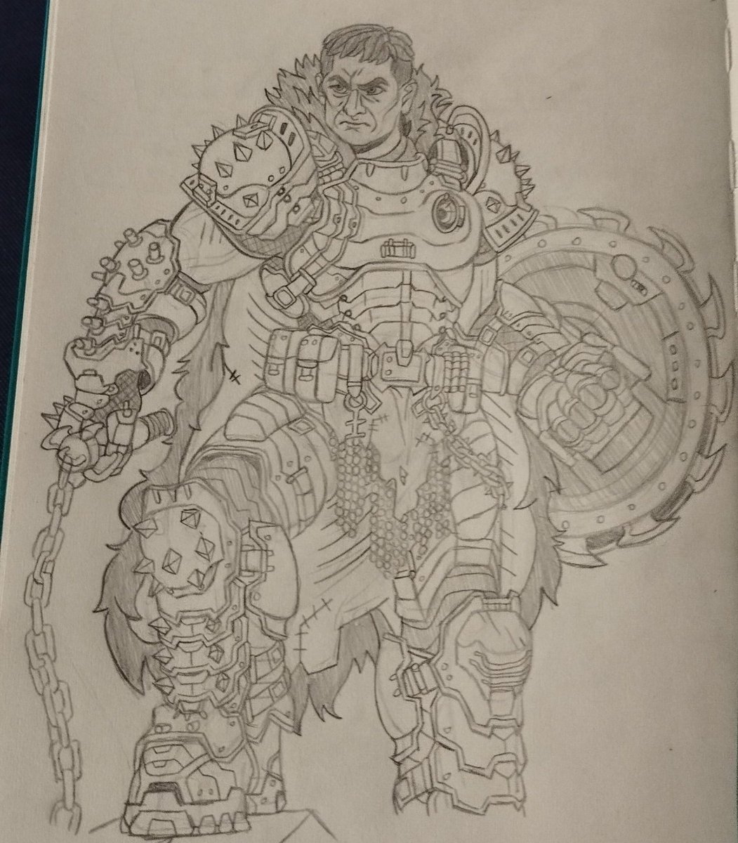 Doomguy render so good I sketched it as practice 

#DOOM #DOOMTheDarkAges