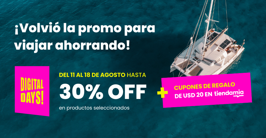 ✈️ Tus ganas de viajar + nuestras ofertas = #DigitalDays 🔥 30% OFF + cupones USD 20 de regalo en Tiendamia.
Mirá acá todas las ofertas: tinyurl.com/DigitalDays30O…