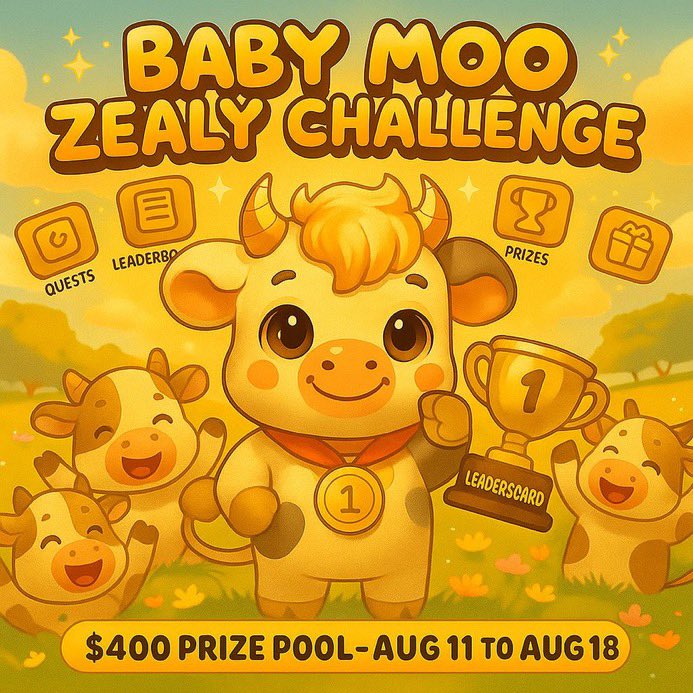 just___kelly's tweet image. Lock in on baby moo now
 Join the herd 
Complete quests, climb the leaderboard and win rewards 

#babymoo #babymoobsc $babymoo