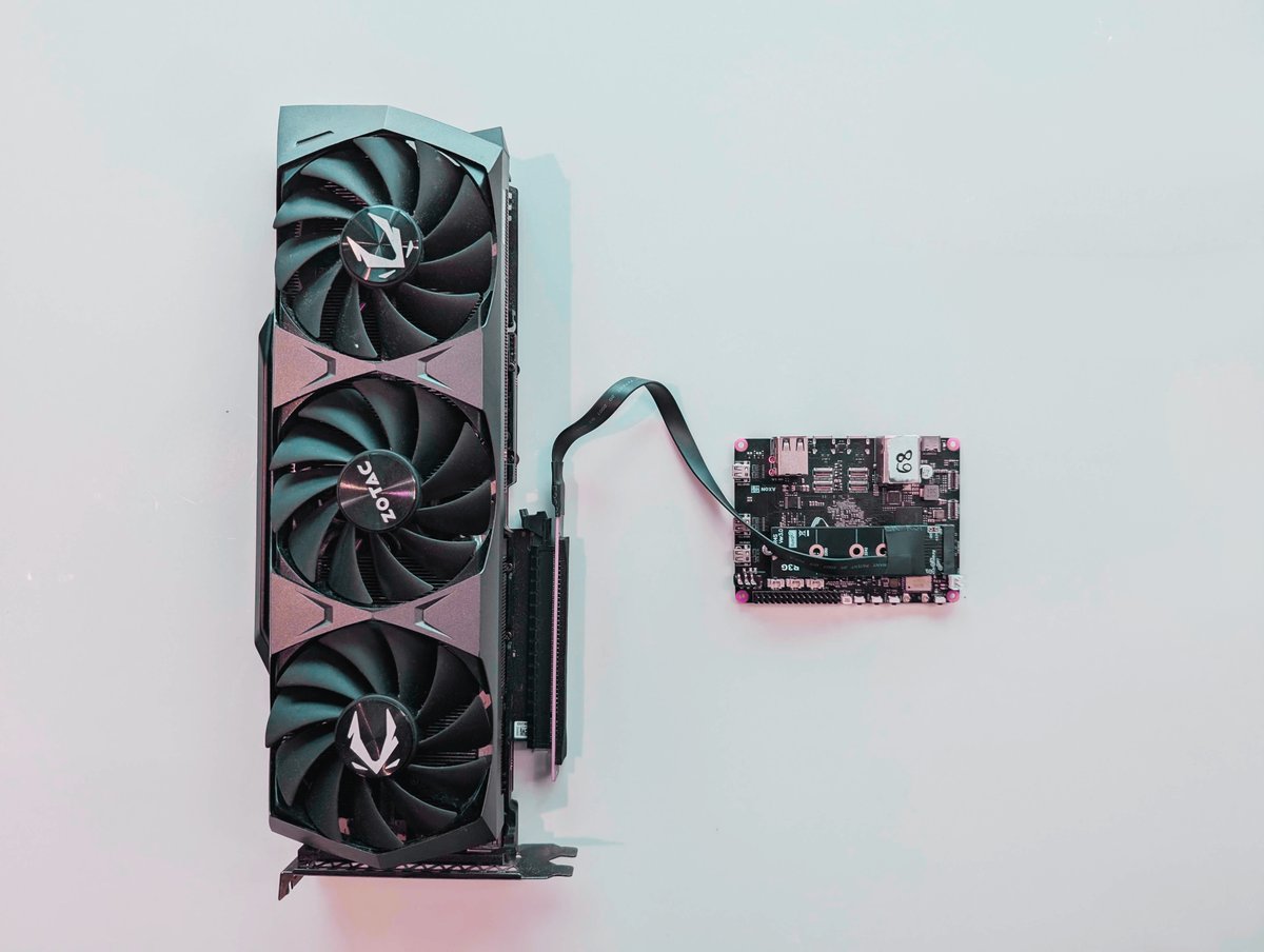 How many CUDA cores? We can't hear you. How many CUDA cores again?RK3588 has very poor PCIe support for NVIDIA graphics cards.

Our Linux kernel starts. Devang is trying to get it running; however, if anybody wants to join this journey.
Let us know, we'll make this virtually