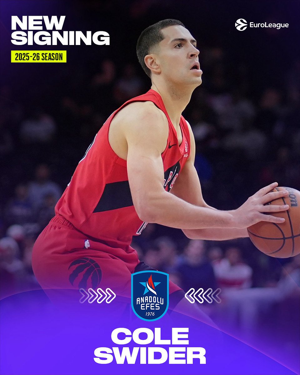 .<a href="/coleswider21/">Cole Swider</a> is headed to Turkey as he signs a deal with <a href="/AnadoluEfesSK/">Anadolu Efes SK</a> ✍️