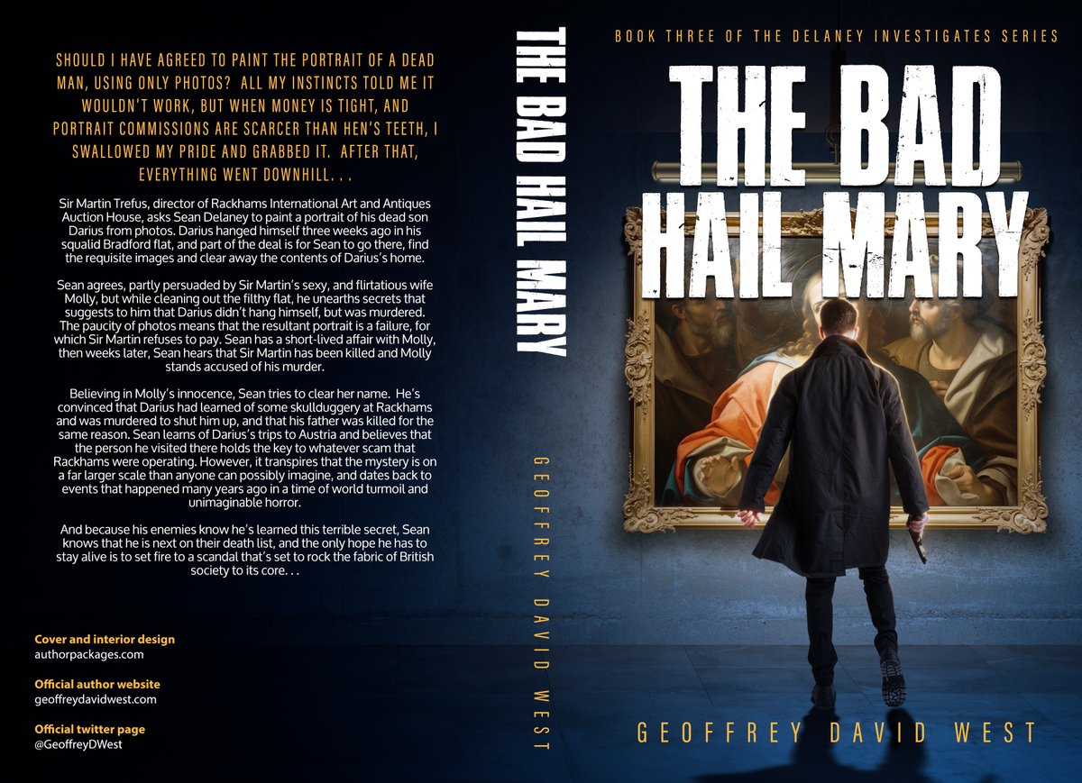 THE BAD HAIL MARY #thrills #murder #sexy  Sean Delaney's third adventure - when he's asked to paint a portrait of a dead man from photos it leads to unimaginable trouble. . .   mybook.to/bad