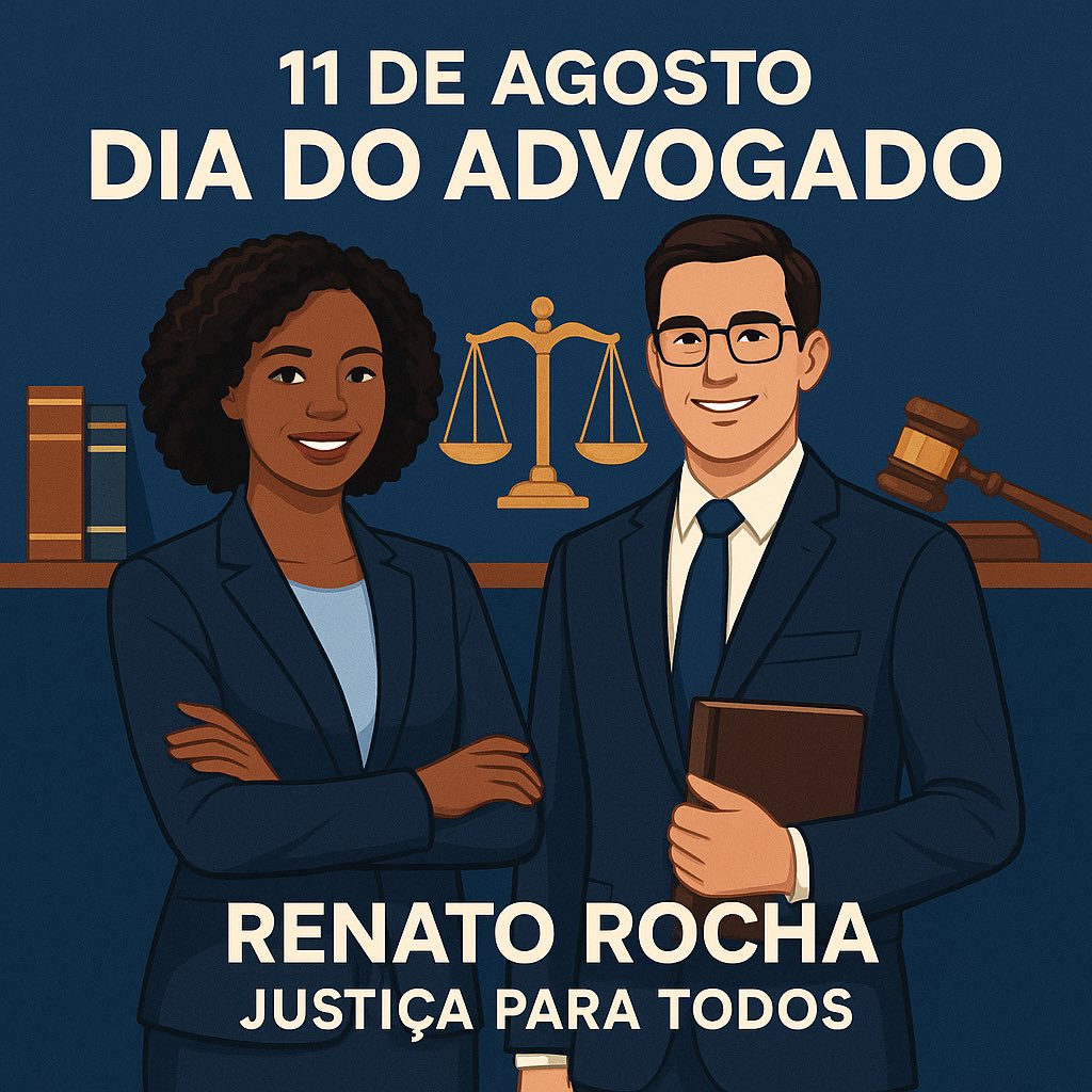 RenatoRochaDF's tweet photo. Hoje (11), celebramos o Dia do Advogado! Uma data especial para refletir sobre a importância da nossa profissão na construção de uma sociedade mais justa. Dedico minha vida à defesa dos direitos e à busca pela igualdade, valores que guiam o projeto #JustiçaParaTodos, do qual tenho a honra de ser o fundador. Reconheço o papel fundamental dos advogados na garantia da lei e na promoção da justiça. Que sigamos firmes em nosso propósito de servir e transformar vidas. Parabéns a todos os advogados e advogadas! #DiaDoAdvogado #JustiçaParaTodos #RenatoRocha
